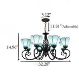 TiffanyGrande Kronleuchter | Europäisches Tiffany-Design | 3/5/6/8-Licht Hängelampe | Elegante Beleuchtung für Wohnräume