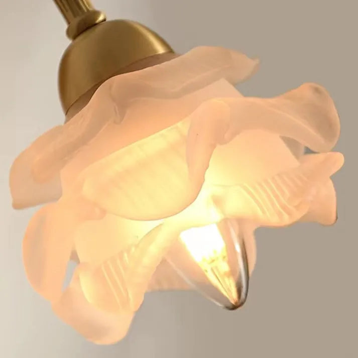 Floribella Vintage Kupfer Blume Petal Glas Wandleuchte | Elegantes Design | Stilvolle Beleuchtung für Zuhause