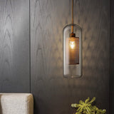 CyluGlow Pendelleuchte | Zylindrisches Klarglas-Design | 1-flammige Hängeleuchte | Minimalistischer Stil