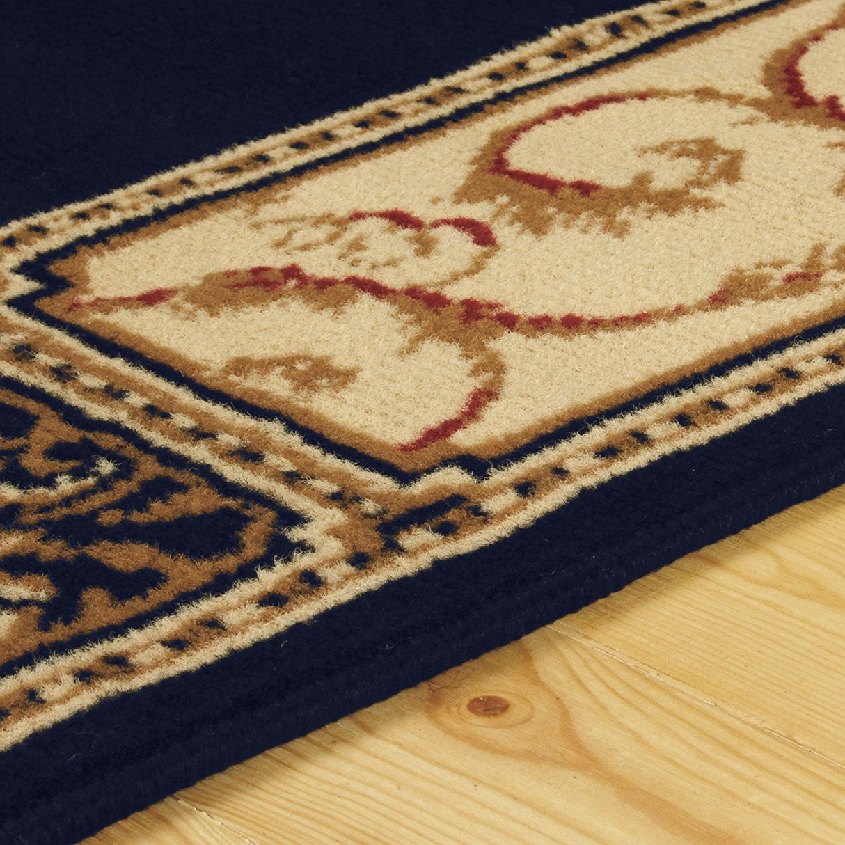 MidnightBloom Medaillon Teppich | Mitternachtsblau & Floral | Eleganz für Wohnzimmer & Schlafzimmer
