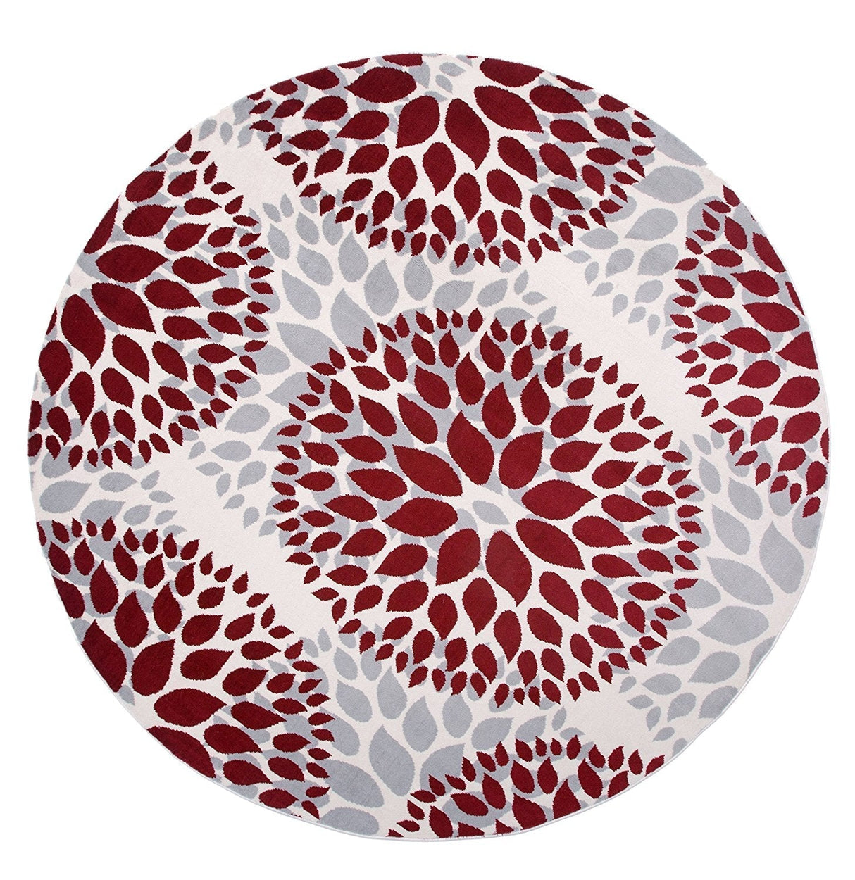 BloomNove Elegance Teppich | Grau & Rot | Blumendesign | Pflegeleicht & Modern