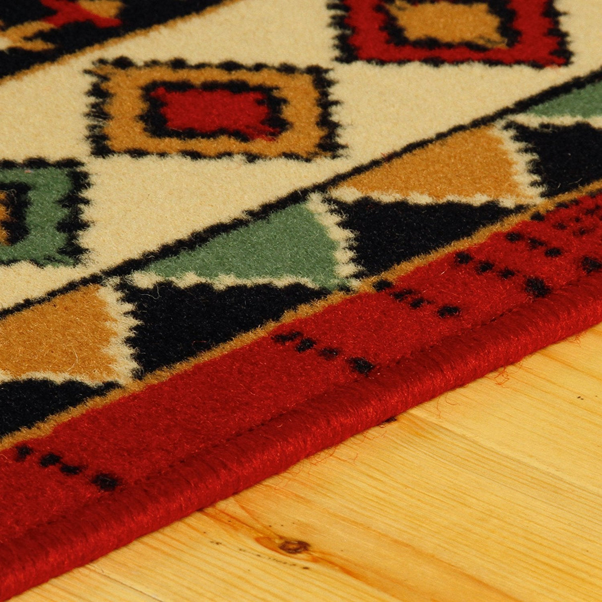 SierraBorder Southwest Teppich | Rot & Schwarz | Umrandeter Design-Teppich | Modern & Pflegeleicht