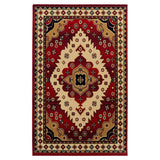 SierraBorder Southwest Teppich | Rot & Schwarz | Umrandeter Design-Teppich | Modern & Pflegeleicht