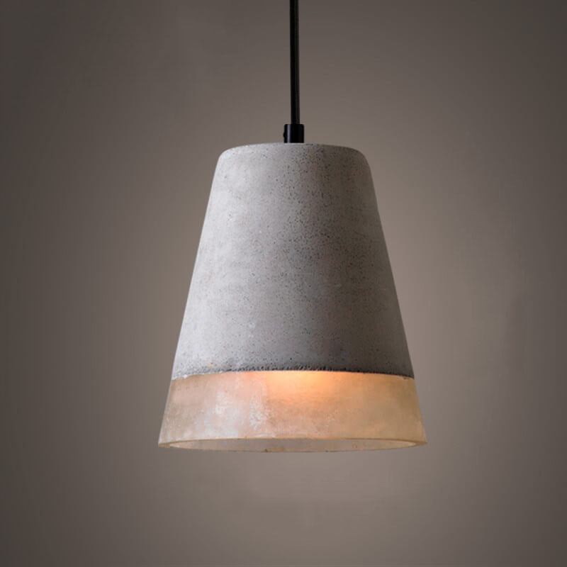 CemLux Industrial Design Pendelleuchte aus Zement | Minimalistischer Grauer Schirm | E27 Fassung | Perfekt für Esszimmer, Wohnzimmer oder Arbeitsbereiche