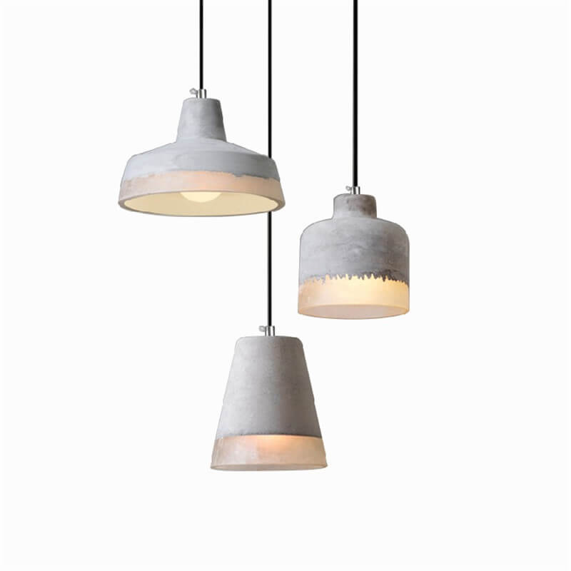 CemLux Industrial Design Pendelleuchte aus Zement | Minimalistischer Grauer Schirm | E27 Fassung | Perfekt für Esszimmer, Wohnzimmer oder Arbeitsbereiche