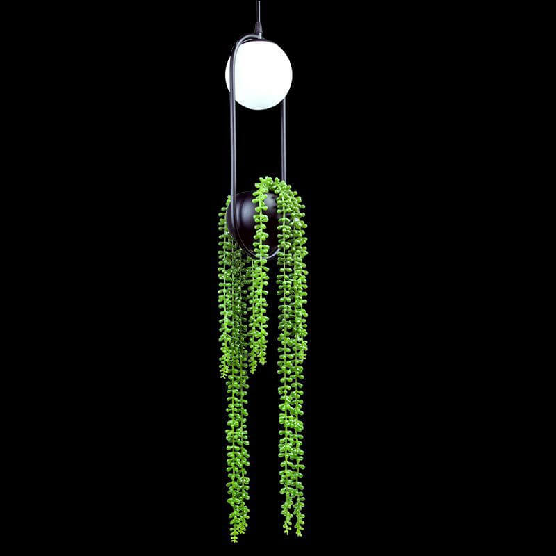 EcoOrb Glas Pendelleuchte | Pflanzenhalter Design | 1-flammige Hängeleuchte | Warmweiß & Weißlicht