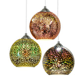LumiSpark 3D Feuerwerk Pendelleuchte | Farbwechselndes Glas | Deko für Wohnzimmer & Esszimmer