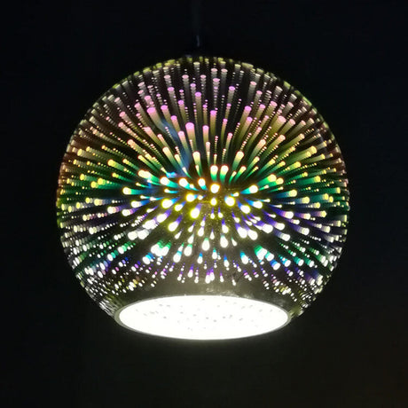 LumiSpark 3D Feuerwerk Pendelleuchte | Farbwechselndes Glas | Deko für Wohnzimmer & Esszimmer