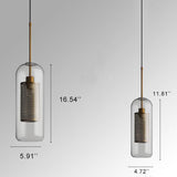 CyluGlow Pendelleuchte | Zylindrisches Klarglas-Design | 1-flammige Hängeleuchte | Minimalistischer Stil
