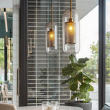 CyluGlow Pendelleuchte | Zylindrisches Klarglas-Design | 1-flammige Hängeleuchte | Minimalistischer Stil