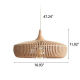 Lumivaro Nordic Vintage Pendelleuchte | Holzkuppel Design | 1-Licht Hängelampe | Perfekt für Esszimmer & Wohnzimmer