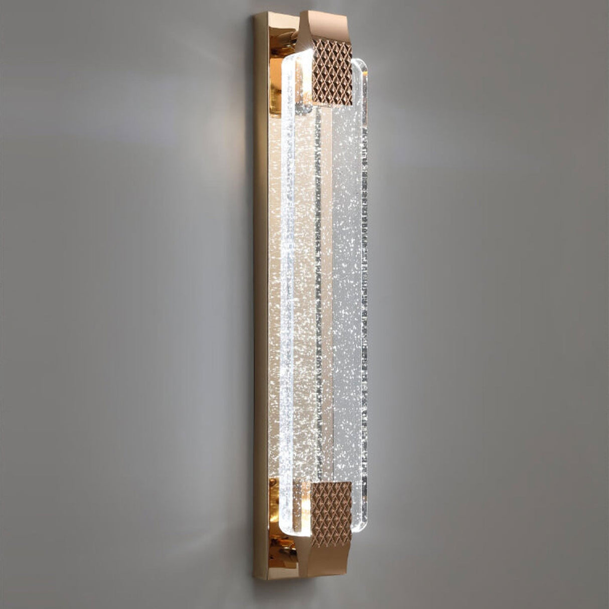 Lucera Luxuriöse LED Wandlampe | Rechteckig | Kristallblase Design | Elegantes Licht für Zuhause | Deko | Moderne Wandleuchte