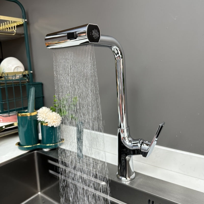 FlowTurn Drehbare Wasserfall-Küchenarmatur | Multifunktionaler Küchenhahn | 360° Schwenkfunktion | Modernes Design
