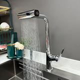 FlowTurn Drehbare Wasserfall-Küchenarmatur | Multifunktionaler Küchenhahn | 360° Schwenkfunktion | Modernes Design