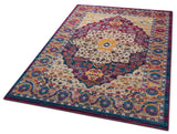 Lavendria Vintage Teppich | Medaillon-Design in Lavendel | Weich & Pflegeleicht | Wohnzimmer & Flur