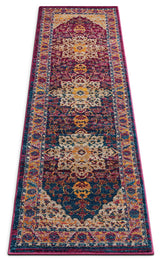 Lavendria Vintage Teppich | Medaillon-Design in Lavendel | Weich & Pflegeleicht | Wohnzimmer & Flur
