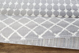 GridAura Contemporary Teppich | Gitterdesign in Grau & Elfenbein | Pflegeleicht & Modern | Perfekt für Wohnzimmer & Flur