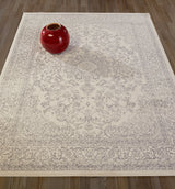 IvoryGrace Oriental Teppich | Design in Elfenbein & Grau | Pflegeleicht & Weich | Wohnzimmer & Flur