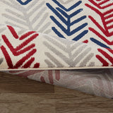 IvoryBloom Contemporary Teppich | Florales Design in Elfenbein, Navy, Grau & Rot | Pflegeleicht & Modern | Perfekt für Wohnzimmer & Flur
