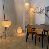 SereniLum Reispapier Stehlampe | Minimalistisches Design | Warmweißes LED-Licht | Nachhaltige Deko für Zuhause