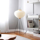 SereniLum Reispapier Stehlampe | Minimalistisches Design | Warmweißes LED-Licht | Nachhaltige Deko für Zuhause