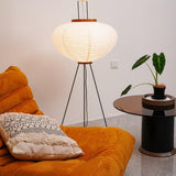 SereniLum Reispapier Stehlampe | Minimalistisches Design | Warmweißes LED-Licht | Nachhaltige Deko für Zuhause