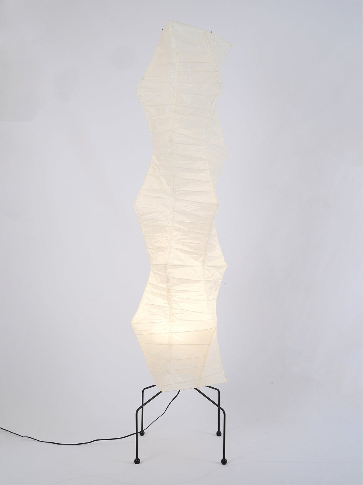 SereniLum Reispapier Stehlampe | Minimalistisches Design | Warmweißes LED-Licht | Nachhaltige Deko für Zuhause