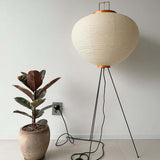 SereniLum Reispapier Stehlampe | Minimalistisches Design | Warmweißes LED-Licht | Nachhaltige Deko für Zuhause