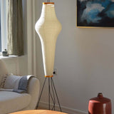 SereniLum Reispapier Stehlampe | Minimalistisches Design | Warmweißes LED-Licht | Nachhaltige Deko für Zuhause