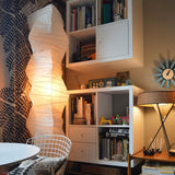 SereniLum Reispapier Stehlampe | Minimalistisches Design | Warmweißes LED-Licht | Nachhaltige Deko für Zuhause