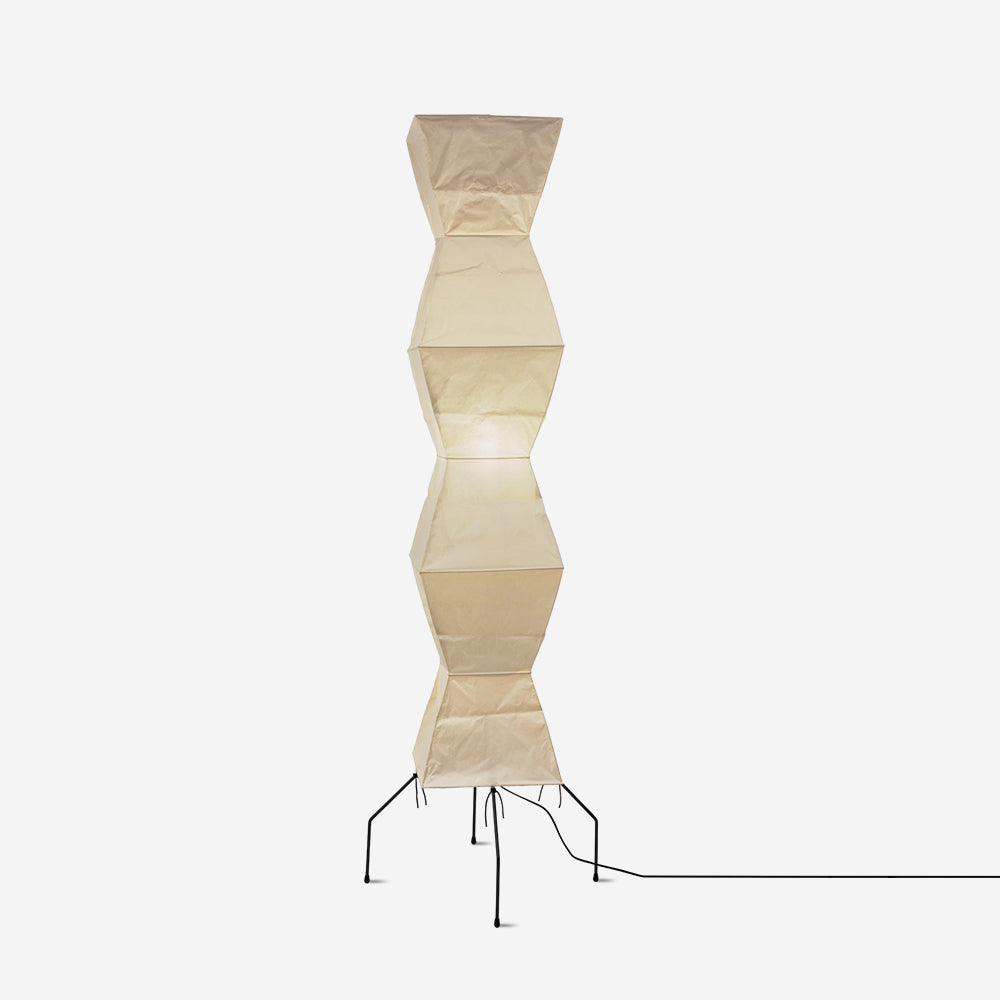 SereniLum Reispapier Stehlampe | Minimalistisches Design | Warmweißes LED-Licht | Nachhaltige Deko für Zuhause