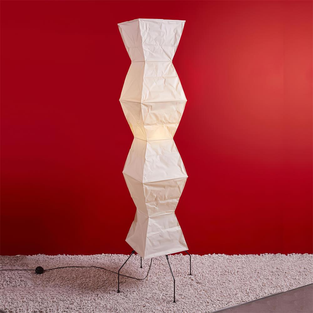 SereniLum Reispapier Stehlampe | Minimalistisches Design | Warmweißes LED-Licht | Nachhaltige Deko für Zuhause