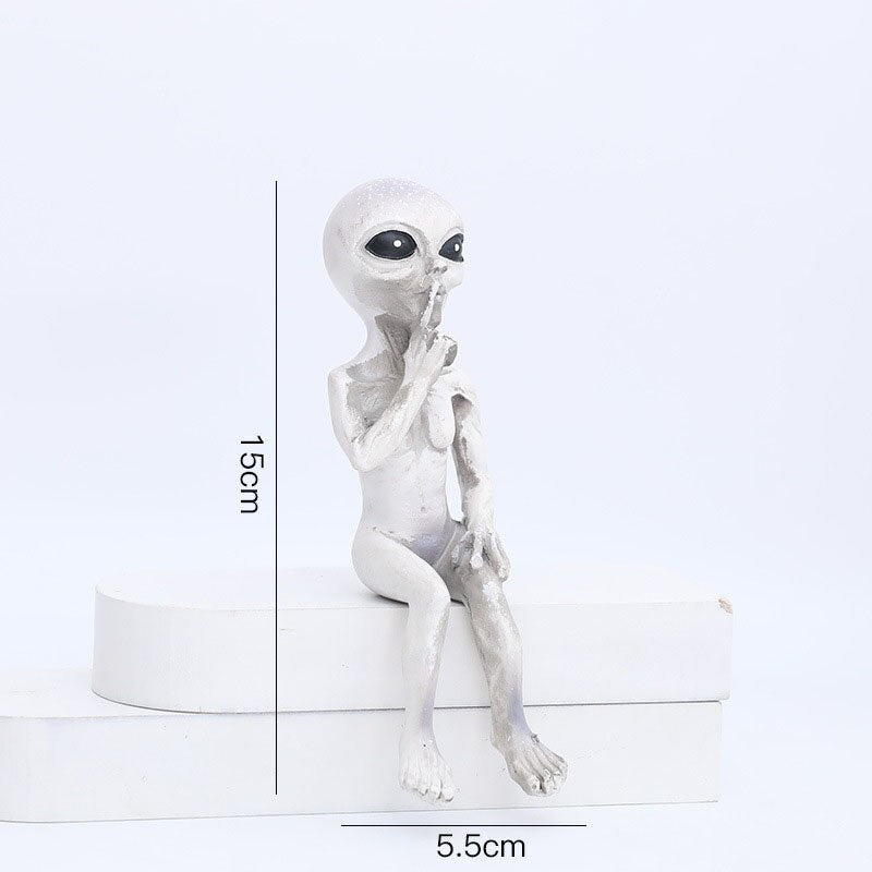 CosmoCraft Garten Alien | Outdoor Alien Dekofigur | Harzstatue für Garten & Haus | Miniatur für Außenbereich