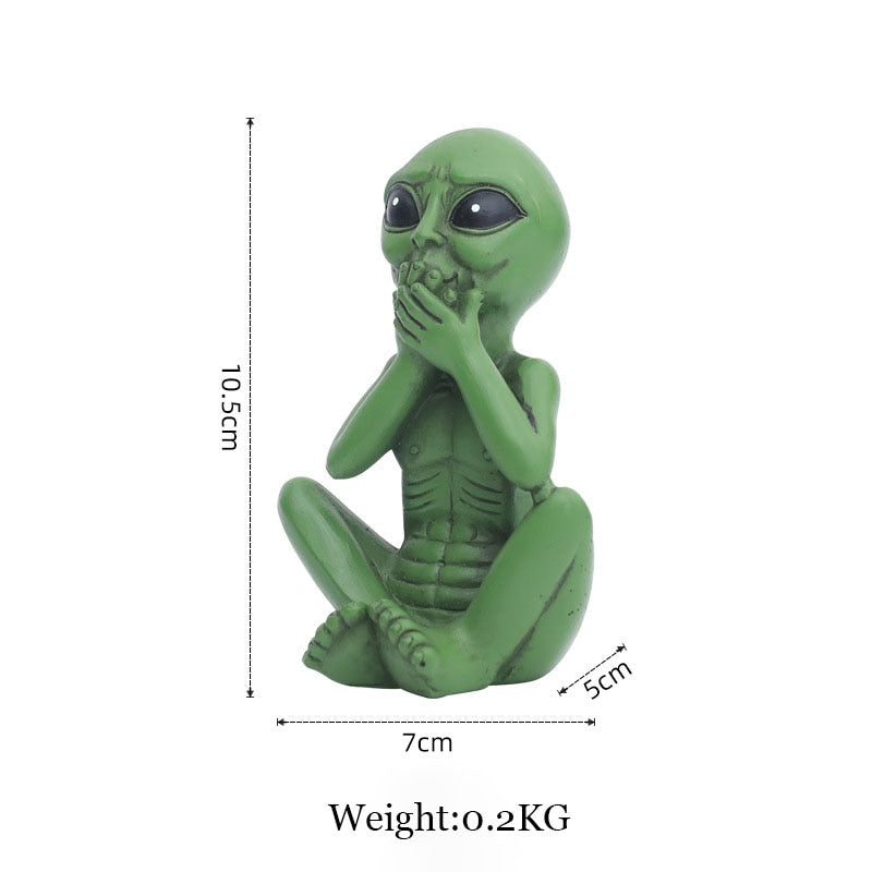CosmoCraft Garten Alien | Outdoor Alien Dekofigur | Harzstatue für Garten & Haus | Miniatur für Außenbereich