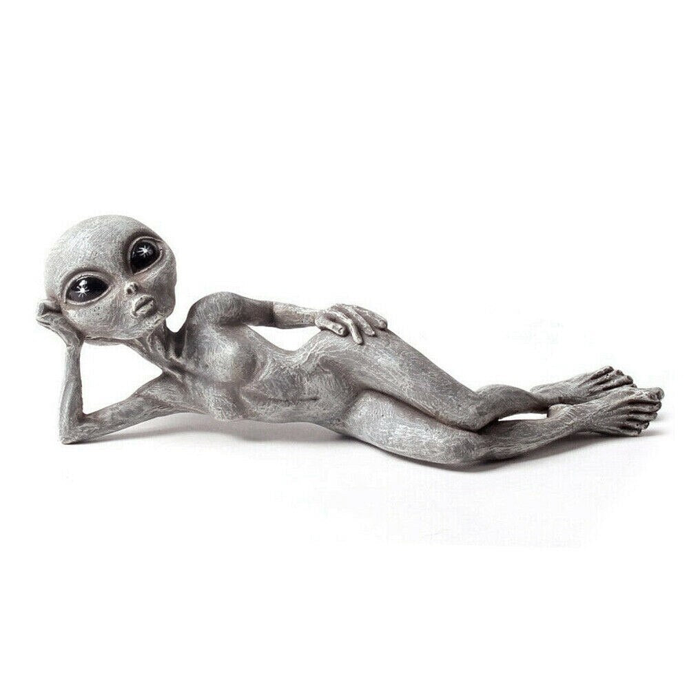 CosmoCraft Garten Alien | Outdoor Alien Dekofigur | Harzstatue für Garten & Haus | Miniatur für Außenbereich