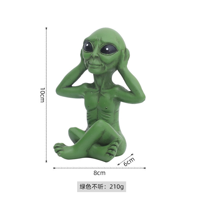 CosmoCraft Garten Alien | Outdoor Alien Dekofigur | Harzstatue für Garten & Haus | Miniatur für Außenbereich
