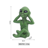 CosmoCraft Garten Alien | Outdoor Alien Dekofigur | Harzstatue für Garten & Haus | Miniatur für Außenbereich