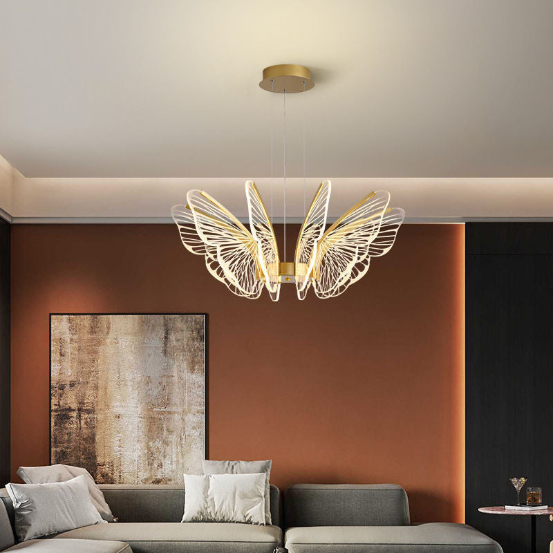 LumaPapillon Pendelleuchte | Schmetterlingsdesign | LED Dimmbar | Aluminium & Acryl | Modern für Wohnzimmer