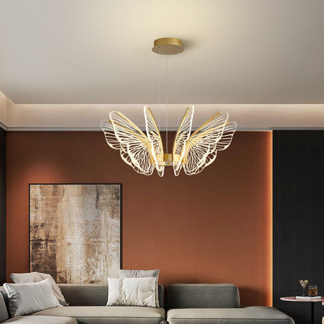 LumaPapillon Pendelleuchte | Schmetterlingsdesign | LED Dimmbar | Aluminium & Acryl | Modern für Wohnzimmer