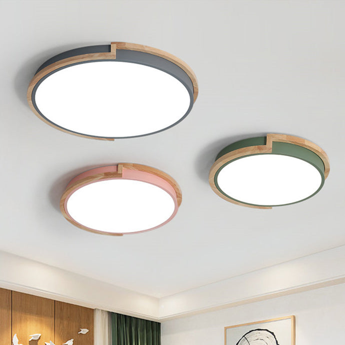 LumenCraft Nordic LED Deckenleuchte | Holzrahmen | Acrylschirm | Stimmungslicht | Für Schlafzimmer und Wohnzimmer