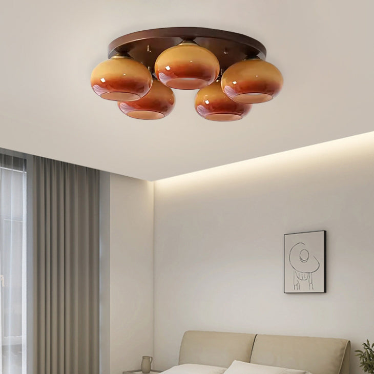 LumenSpire Retro Design LED-Deckenleuchte | Halbmontiert | 3/5 Lichter | Elegante Wohnzimmerbeleuchtung
