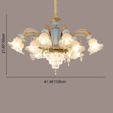RegaliaBloom Kronleuchter | Europäisches Design | Kristall & Keramik | 6-12 Lichter | Stilvoll für Wohnzimmer