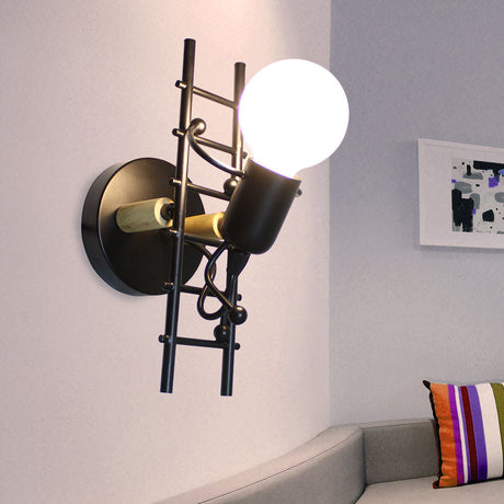 LumiStep Kreatives Leiter-Wandlicht | Moderne Wandlampe mit Humanoid-Design | LED | Dekorative Beleuchtung für Wohnzimmer