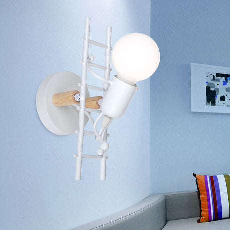 LumiStep Kreatives Leiter-Wandlicht | Moderne Wandlampe mit Humanoid-Design | LED | Dekorative Beleuchtung für Wohnzimmer