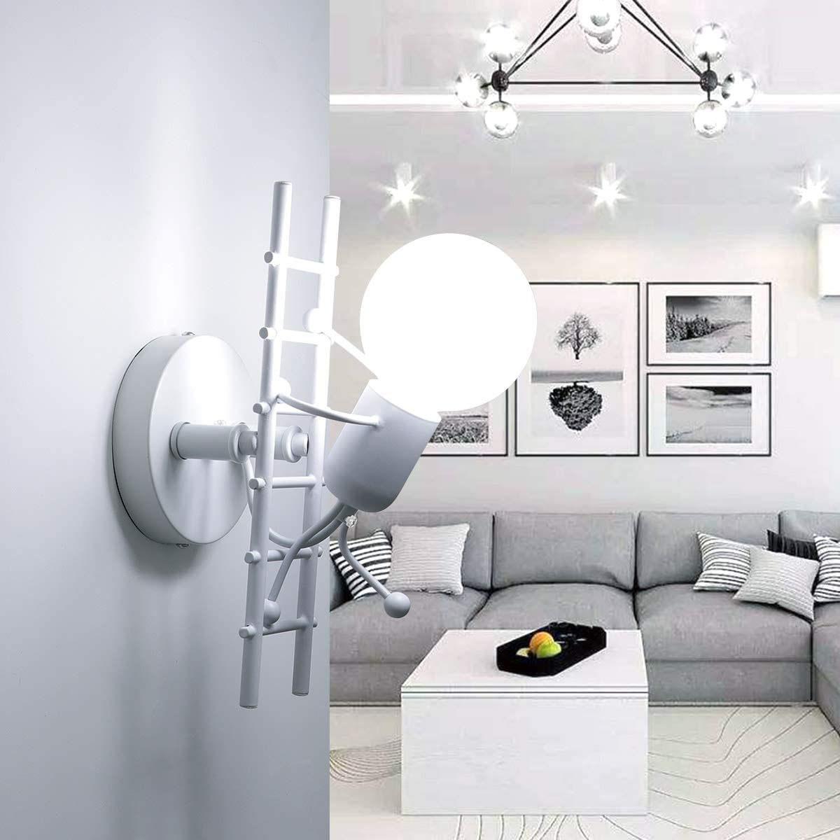 LumiStep Kreatives Leiter-Wandlicht | Moderne Wandlampe mit Humanoid-Design | LED | Dekorative Beleuchtung für Wohnzimmer
