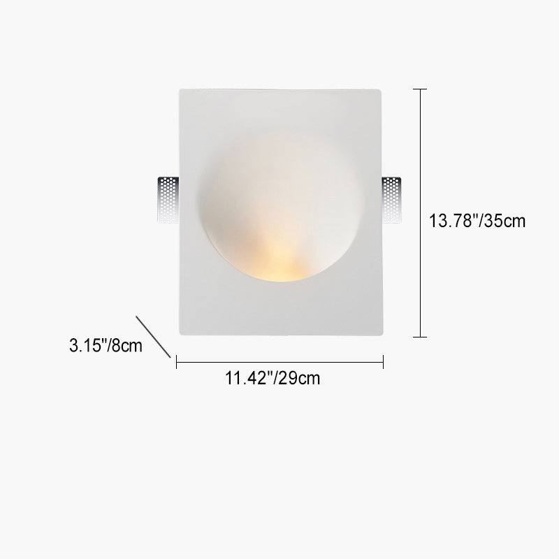 Plastrova Wandlampe | Minimalistisches Design | Eingebaute Gipsleuchte | Runde Wandleuchte