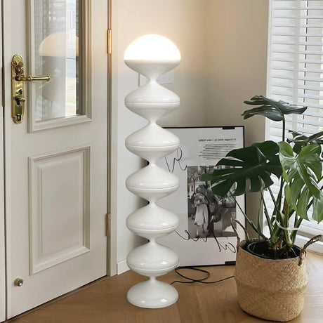 LumierElegance Stehlampe | Französisches Kürbisdesign | Eisen & Acryl | 1 Licht | Perfekt für Wohnzimmer