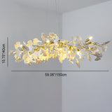FleurÉtoile Kronleuchter | Französisches Ginkgo-Design | Runde & Lineare Optionen | 6-12 Lichter | Luxuriös für Schlafzimmer