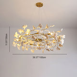 FleurÉtoile Kronleuchter | Französisches Ginkgo-Design | Runde & Lineare Optionen | 6-12 Lichter | Luxuriös für Schlafzimmer