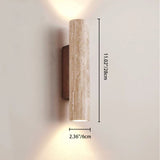 Nordivea Travertin-Wandleuchte | Skandinavisches Design | 2-flammig | Holz & Travertin